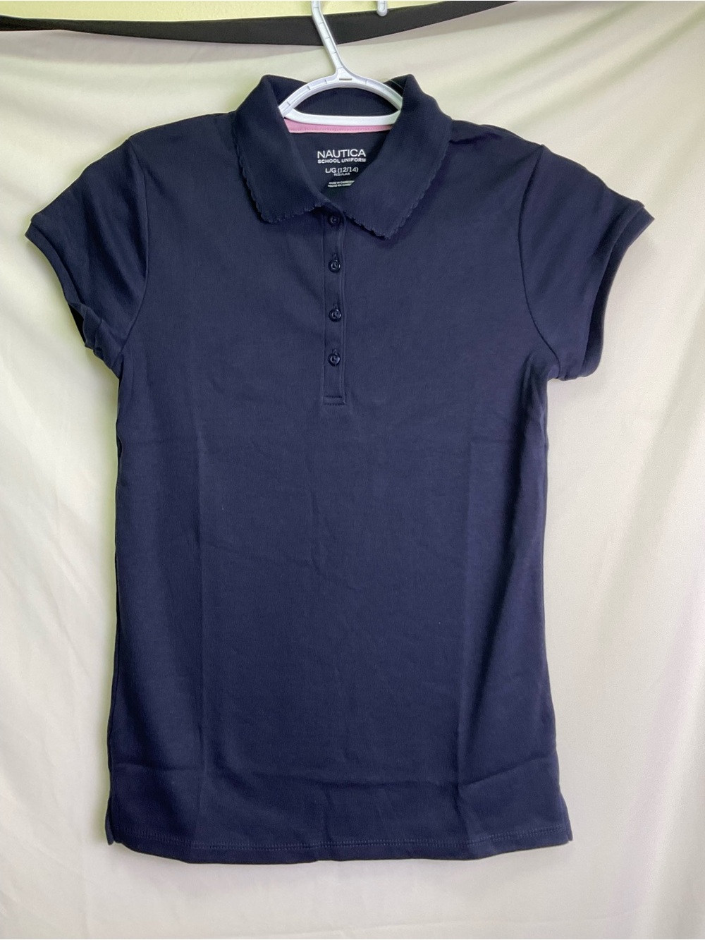 Nautica Girls School Uniform Navy Short Sleeve Polo Shirt